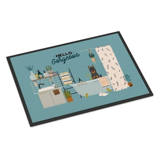 18 x 27 in. Beauce Shepherd Dog in Bathtub Indoor or Outdoor Mat, Carolines Treasures, Mfr#: CK7502MAT